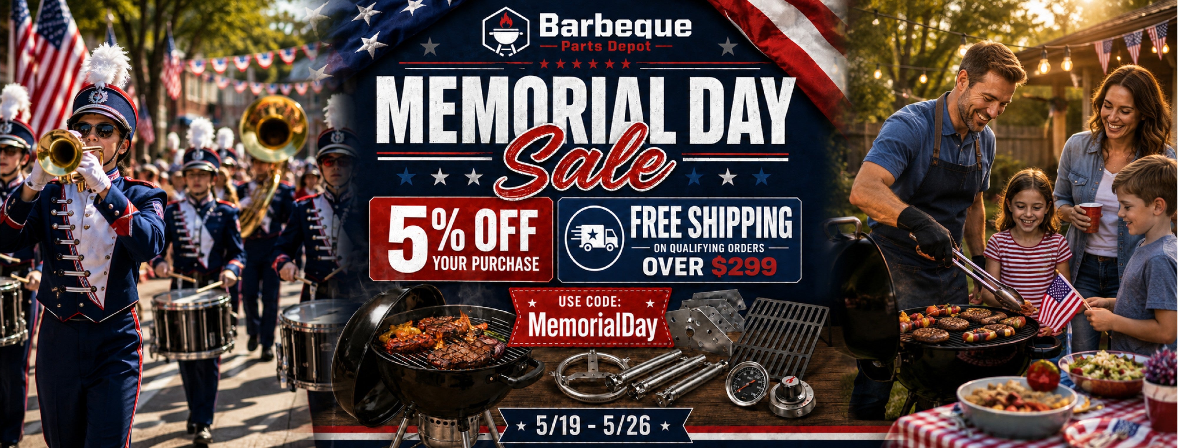 Barbeque memorial day banner n