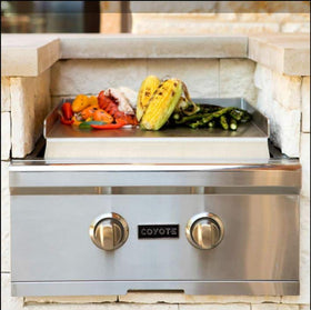 Coyote 19" Width Teppanyaki Griddle Accessory for Power Burner - CTEP - Inuse - Barbecue Parts Depot