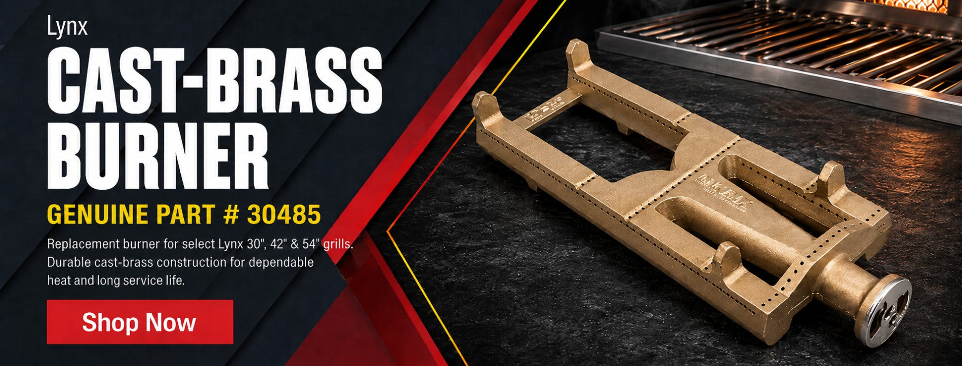 Lynx 30485 Cast-Brass Burner for 30", 42" & 54" Grills