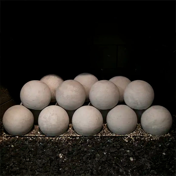 Real Fyre Spheres 2" thru 6" - Epic Black or Graystone - Gas Fire - Barbecue Parts Depot