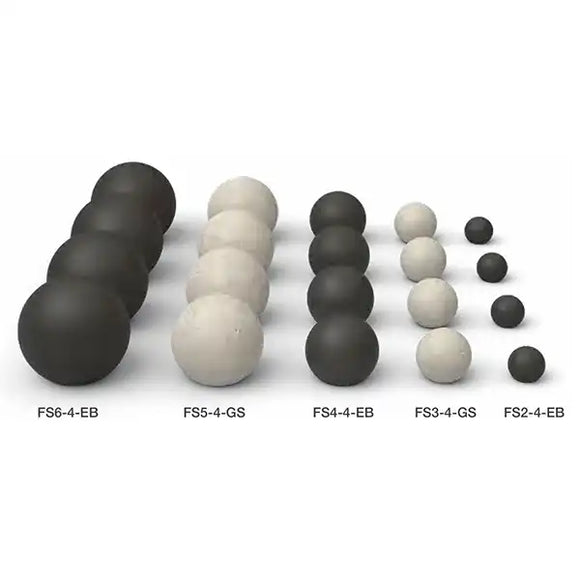 Real Fyre Spheres 2" thru 6" - Epic Black or Graystone - Gas Fire - Barbecue Parts Depot