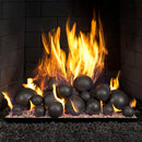 Real Fyre Spheres 2" thru 6" - Epic Black or Graystone - Gas Fire - Barbecue Parts Depot
