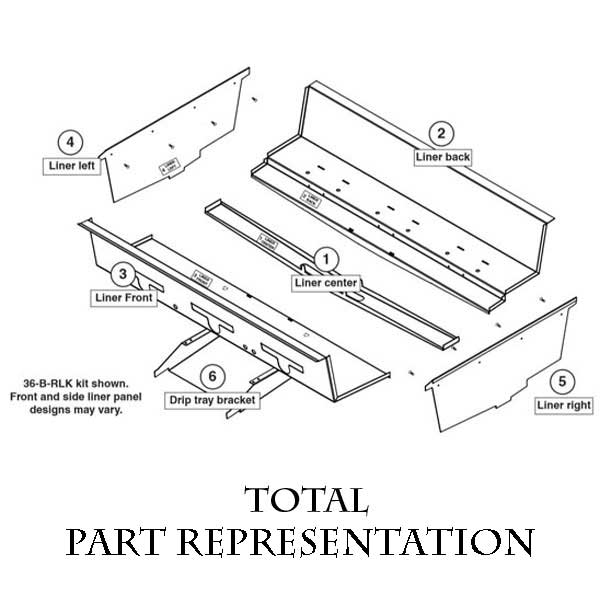 AOG 24-Inch Firebox Liner Kit for Flat Front Wall Grills