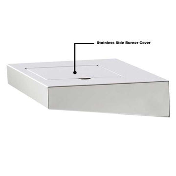 AOG Portable Grill Stainless Side Burner Cover- (Side Shelf Not Included)