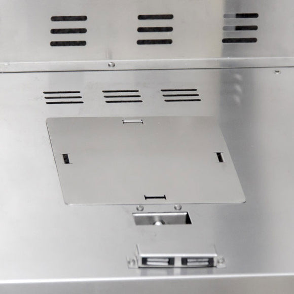 Blaze Stainless Steel LP Tank Hole Cover For Grill Carts - installed