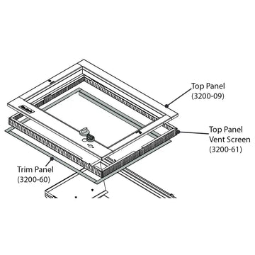 Fire Magic Deluxe Classic Top Panel Vent Screen - Part Representation