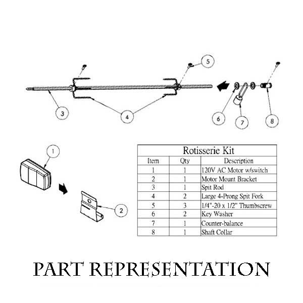 Lion 32-Inch Grill Rotisserie Kit W/Motor (L75000 Series) - 45632