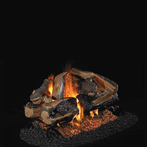 Real Fyre Charred Rugged Split Oak See-Thru Series Log Set (Logs Only - Burner Not Included)